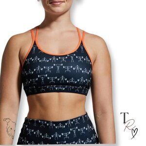 Born Primitive NWOT Warrior Sports Bra Skeleton Weightlifting Print Size Small